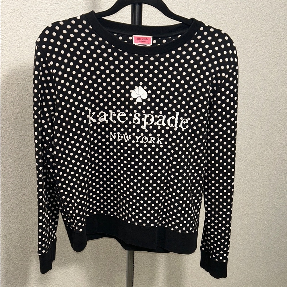 Kate Spade Black and White Polka Dot Sweatshirt - Picture 2 of 8